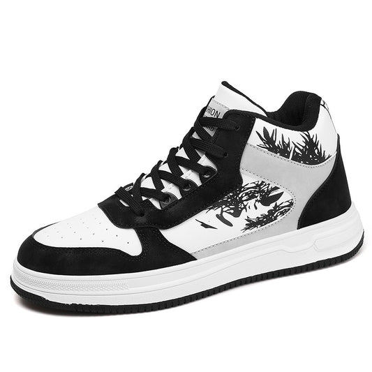 Men Board Shoes 2025 Spring Retro Thick Sole Wear Resistant Anti Slip Flat Sneaker Outdoor Casual Man Walking Footwear