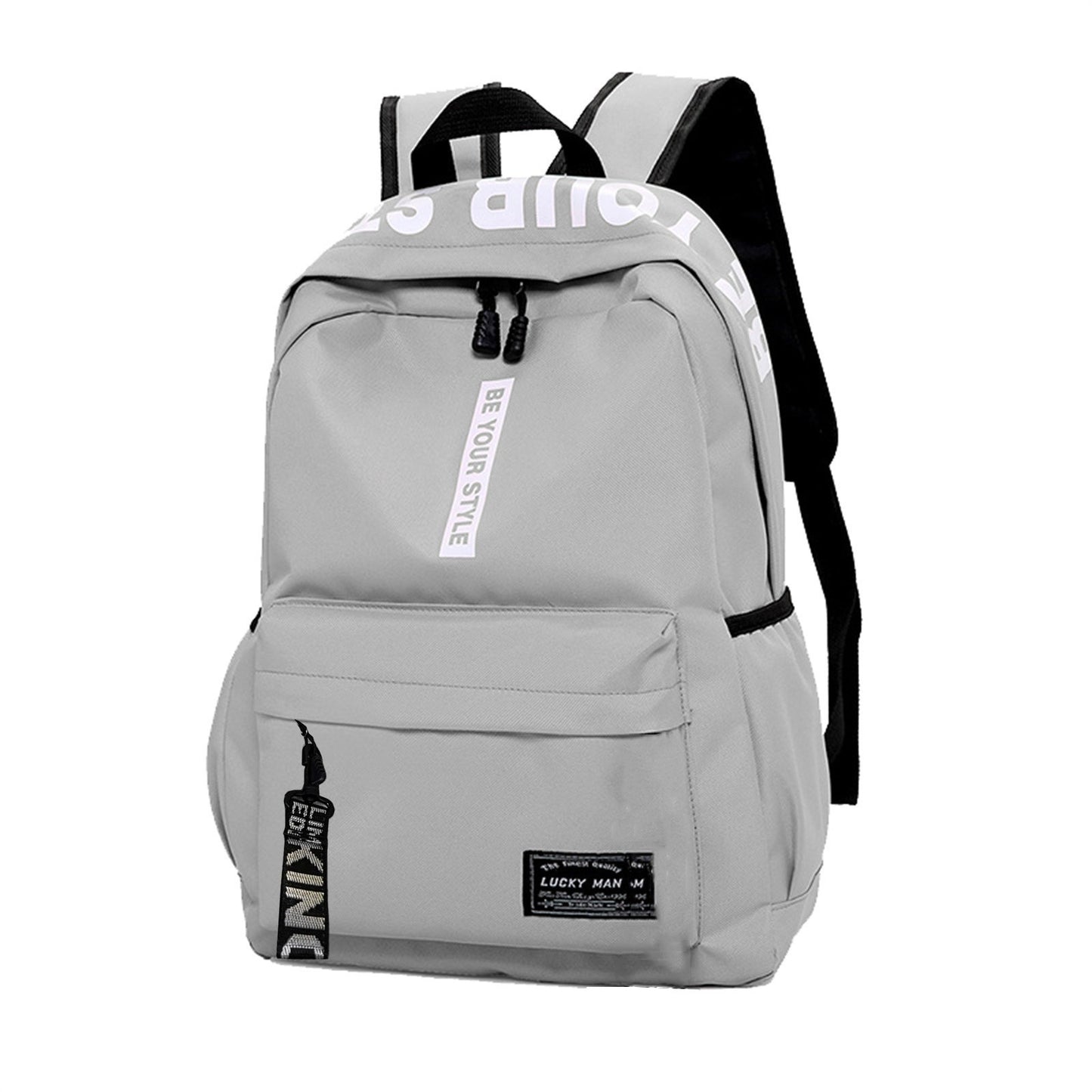 Fashionable Lightweight Student Backpack Customizable Logo Casual Dual-shoulder Bag Arc Shoulder Strap Polyester Lining Oxford