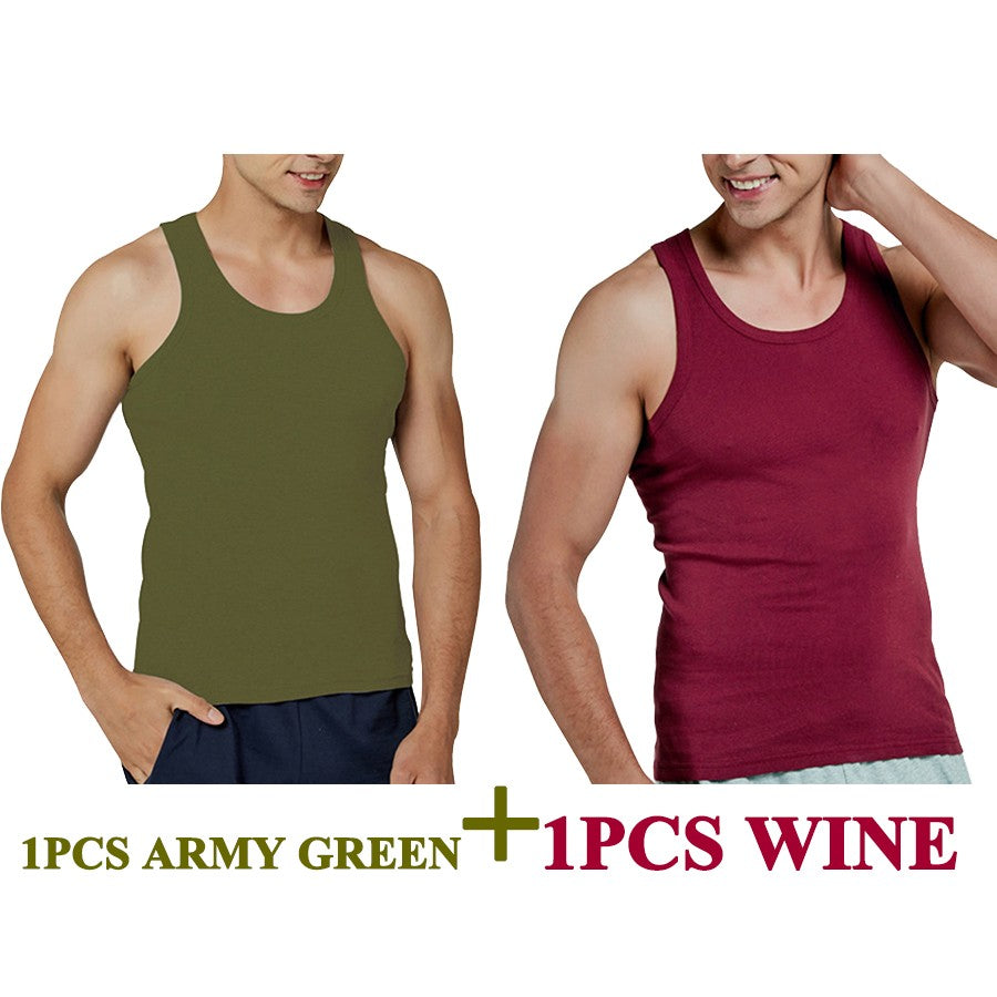 Tank Tops Men New 100% Cotton Solid Vest Mens Slim Casual Breathable Sleeveless