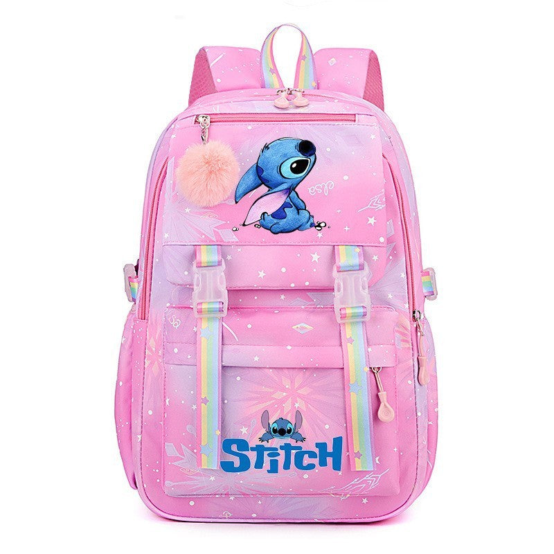 Cartoon Lilo Stitch Printed Backpack Teenger Girl Boy Schoolbag Kawaii Student Children Schoolbag Laptop Bookbag Travel Bag