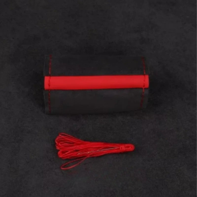 Capa Universal de Camurça para Volante de Carro, Costura Manual, Capa de Couro Macio Trançada para Volante Automotivo, Ventilação Antiderrapante