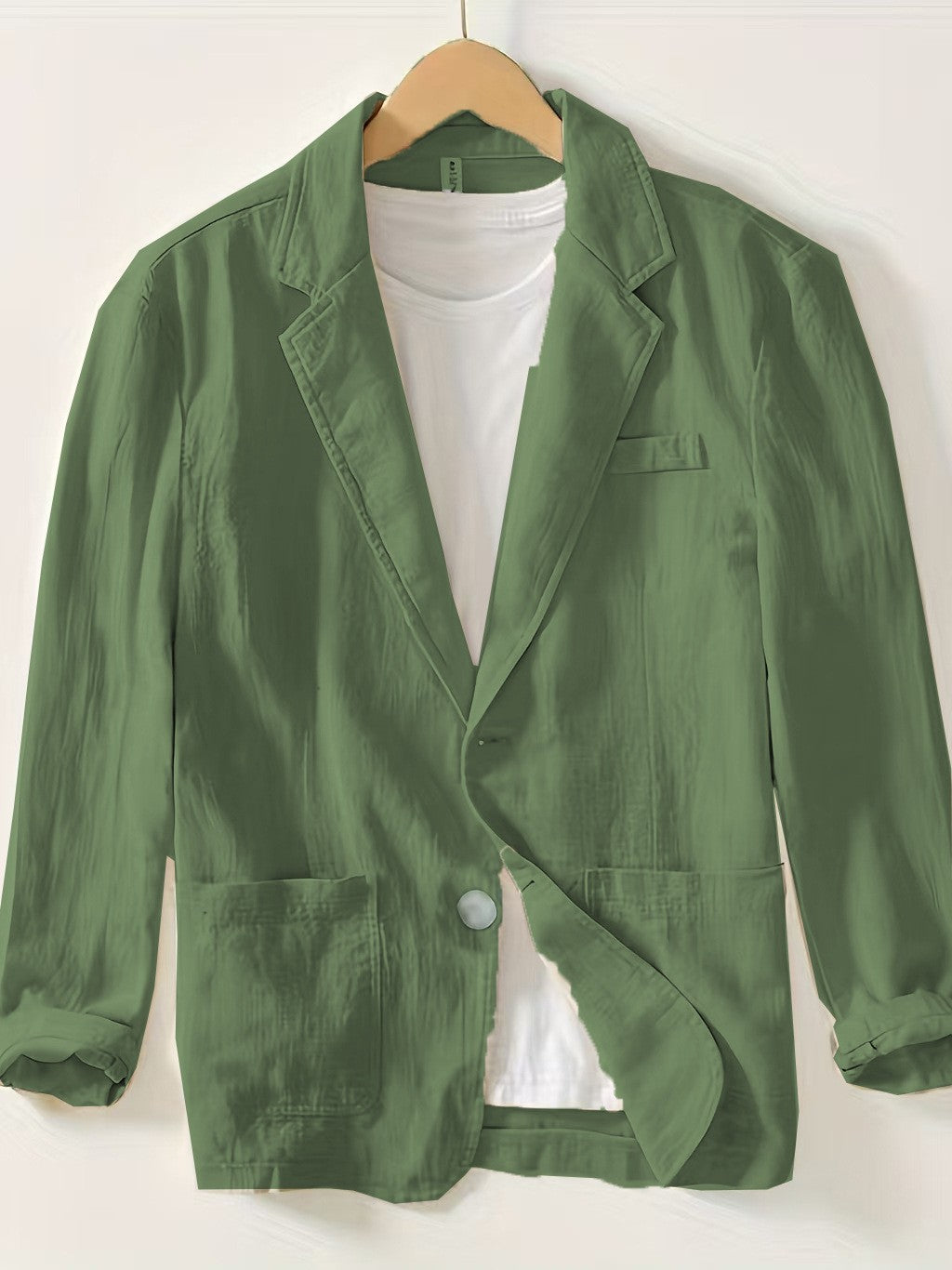 Stylish Retro Linen Blazer for Men Casual Business Formal Wear, Youthful and Loose Suit Jacket -70% Linen, 30% Cotton -8 Colors