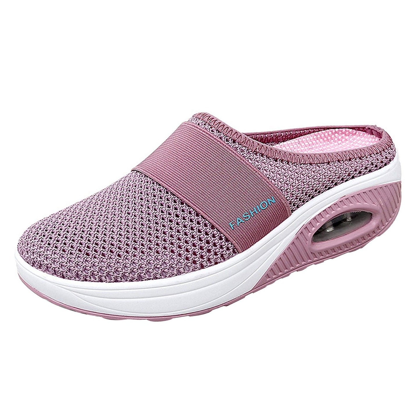 Slip-On Women'S Walking Sandals,Breathable Mesh Casual Shoes Breathable With Arch Support Knit Shoes Thickened Soft Sole