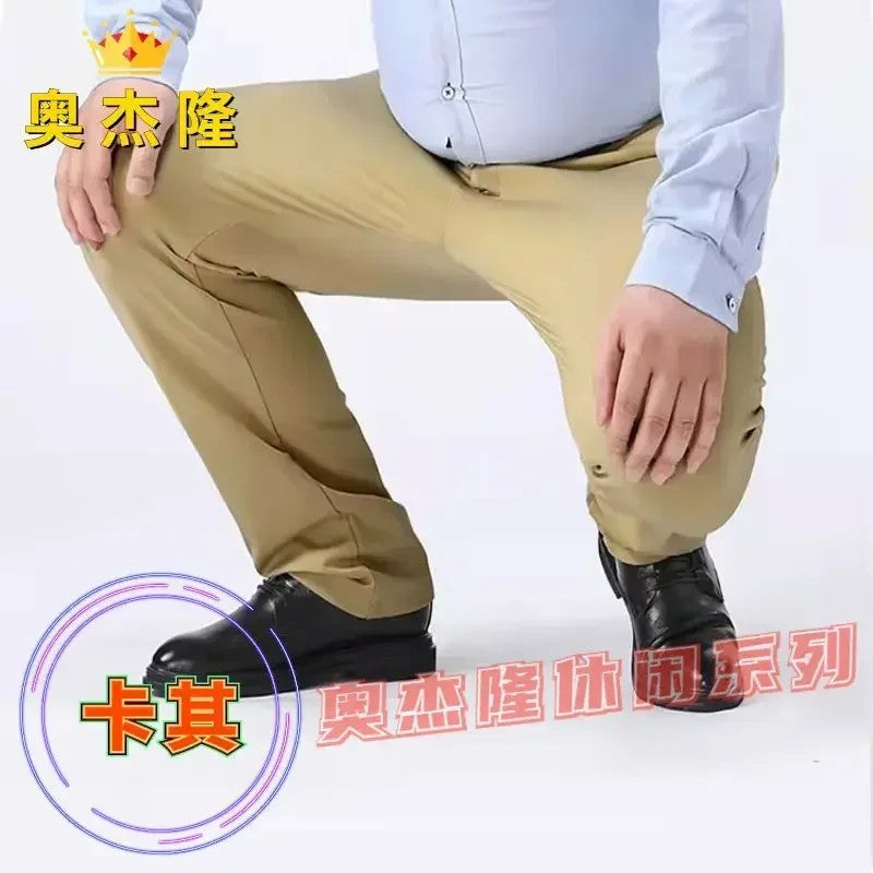 Men Summer Suit Pants Casual Pants Business Fashion Classic Solid Color Stretch Straigh Thin Cotton Trousers Plus Size A177