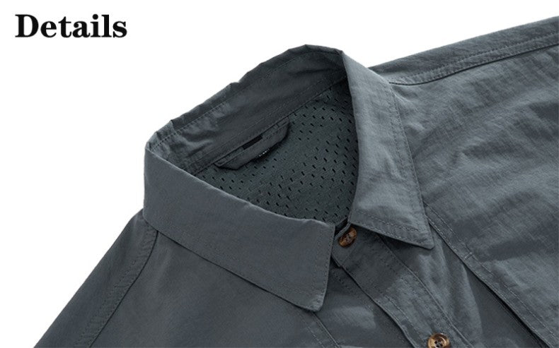 Spring Autumn Tactical Shirts Men Work Long Sleeve Shirt Outdoor Combat Multi-pocket Quick Dry Cargo Camping Long-sleeved Shirts