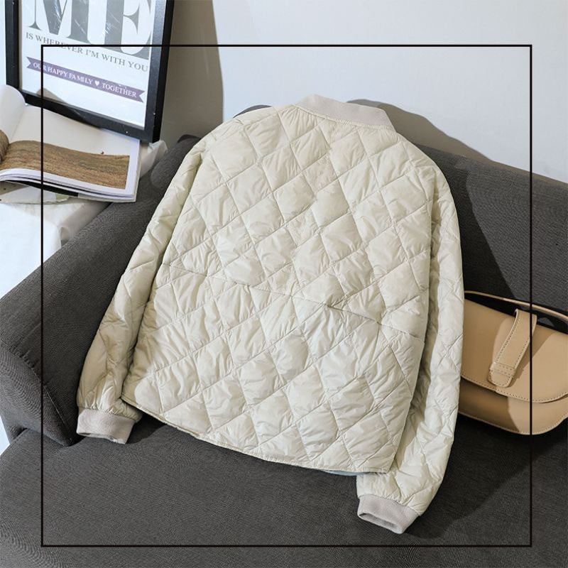 Women New Fashion Ultra Light Down Cotton Outwear Short Quilted Cotton Jacket Autumn Winter Single Breasted Cotton-Padded Coat