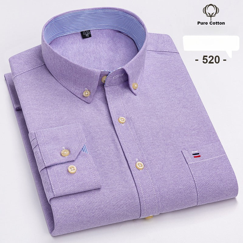 over size 7XL100%Cotton Oxford long-sleeve shirts for men slim fit formal plain shirt office white clothes elegant business tops