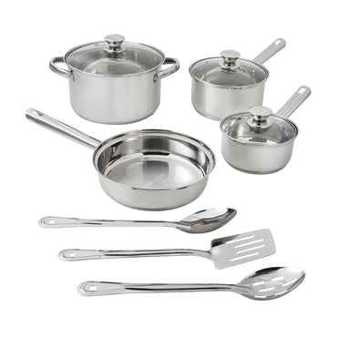 10-Piece Nonstick Stainless Steel Cookware Set for Durability and Style for Everyday Homemaking
