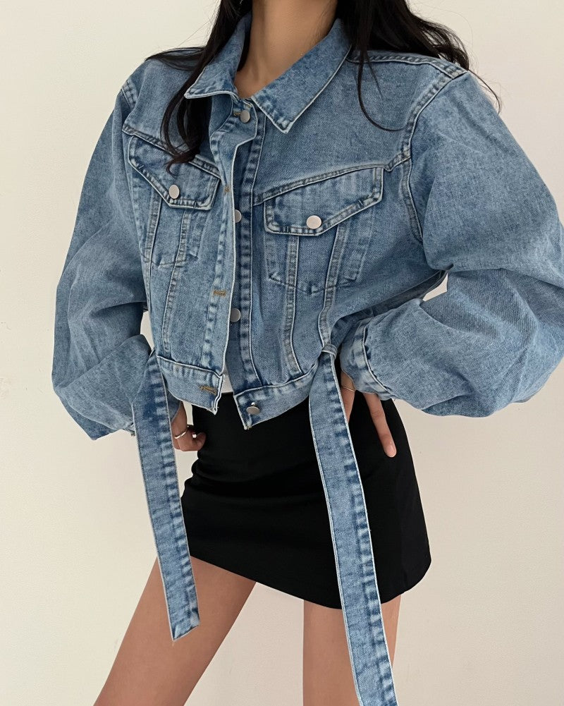 2 colors Women's casual Jean Coats 2025 Spring Women Denim Jacket Long Sleeve cropped Female Girls streetwear(N2418)