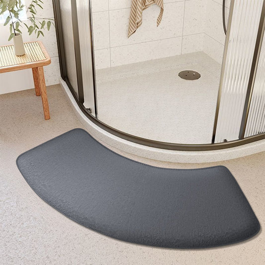 Curved bathroom mat shower room foot pad thick sponge toilet absorbent foot mat toilet non-slip mat dirt-resistant entrance mat
