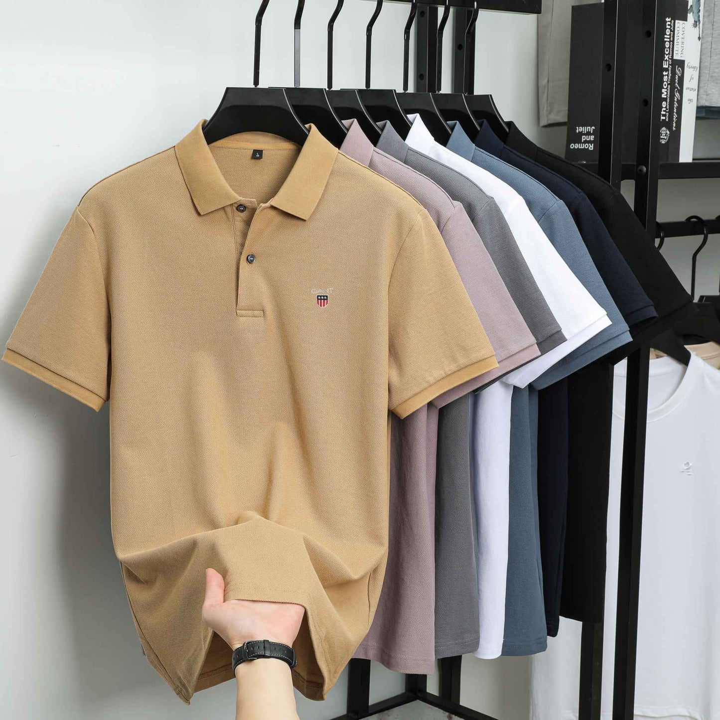 High-end 100% Cotton Short Sleeve Polo Shirt Men's Summer Luxury Brand Breathable Paul T-shirt Exquisite Embroidery Casual Top