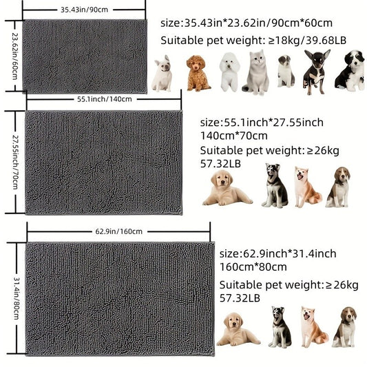 Tapete de Porta Para Patas Sujas de Cães, Absorve Umidade e Sujeira, Tapete Lavável Antiderrapante Absorvente, Microfibra de Secagem Rápida, Tapete de Lama Para Cães,