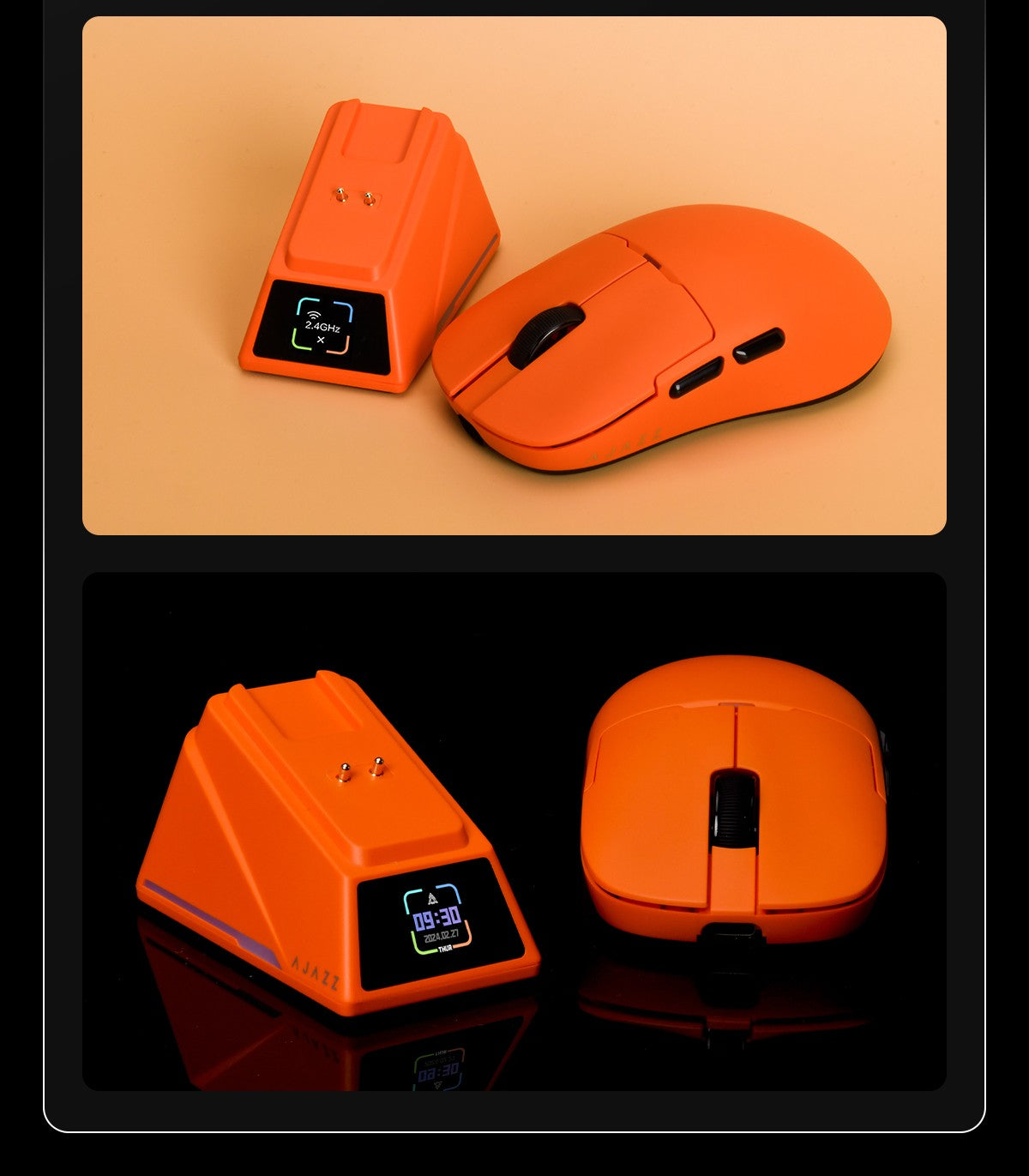 AJAZZ AJ159 APEX/AJ159PRO Wireless Gamer Mouse with RGB Magnetic Charging Base Lightweight AJ159P Gaming Mouse for PC Laptop