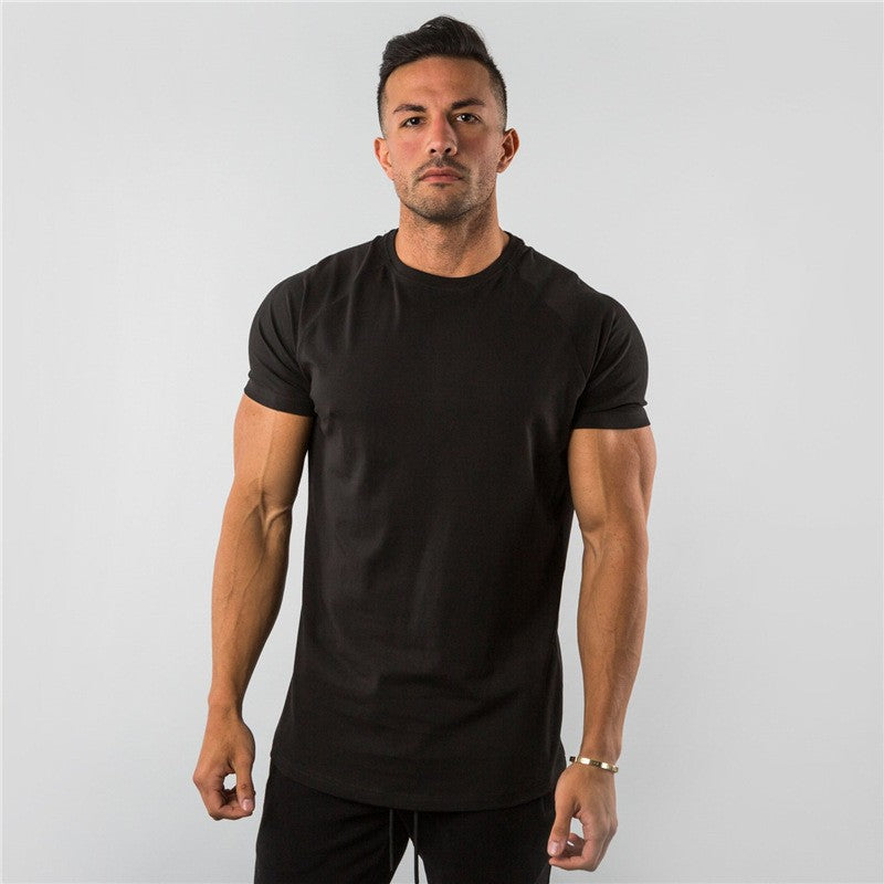 Men's Summer Skinny Casual T-Shirt Short Sleeve Tee Male Gym Fitness Sport Cotton Tops Man Running Workouts Sweatshirt Clothing