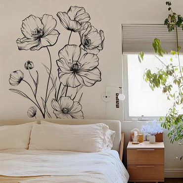 Pink Tree Branches Birds Butterflies Elf Girls Meet Wall Stickers Bedroom Children's Room Home Wall Decoration Self-adhesive