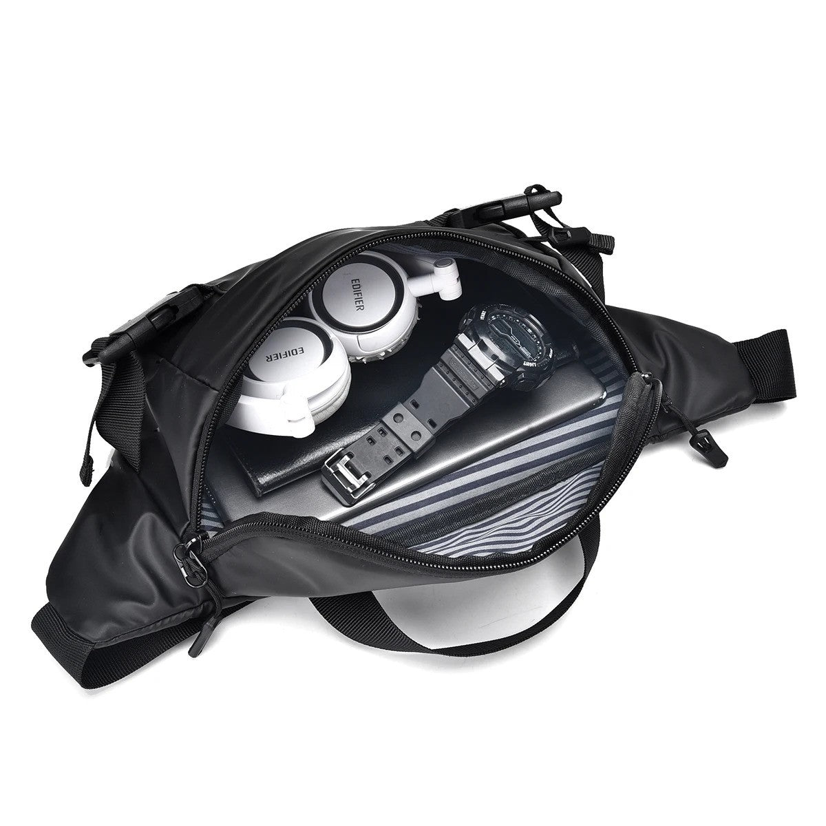 Men Multifunctional Chest Bag Solid Color New Messenger Bag Versatile Portable Shoulder Bag Large Capacity Crossbody Bag