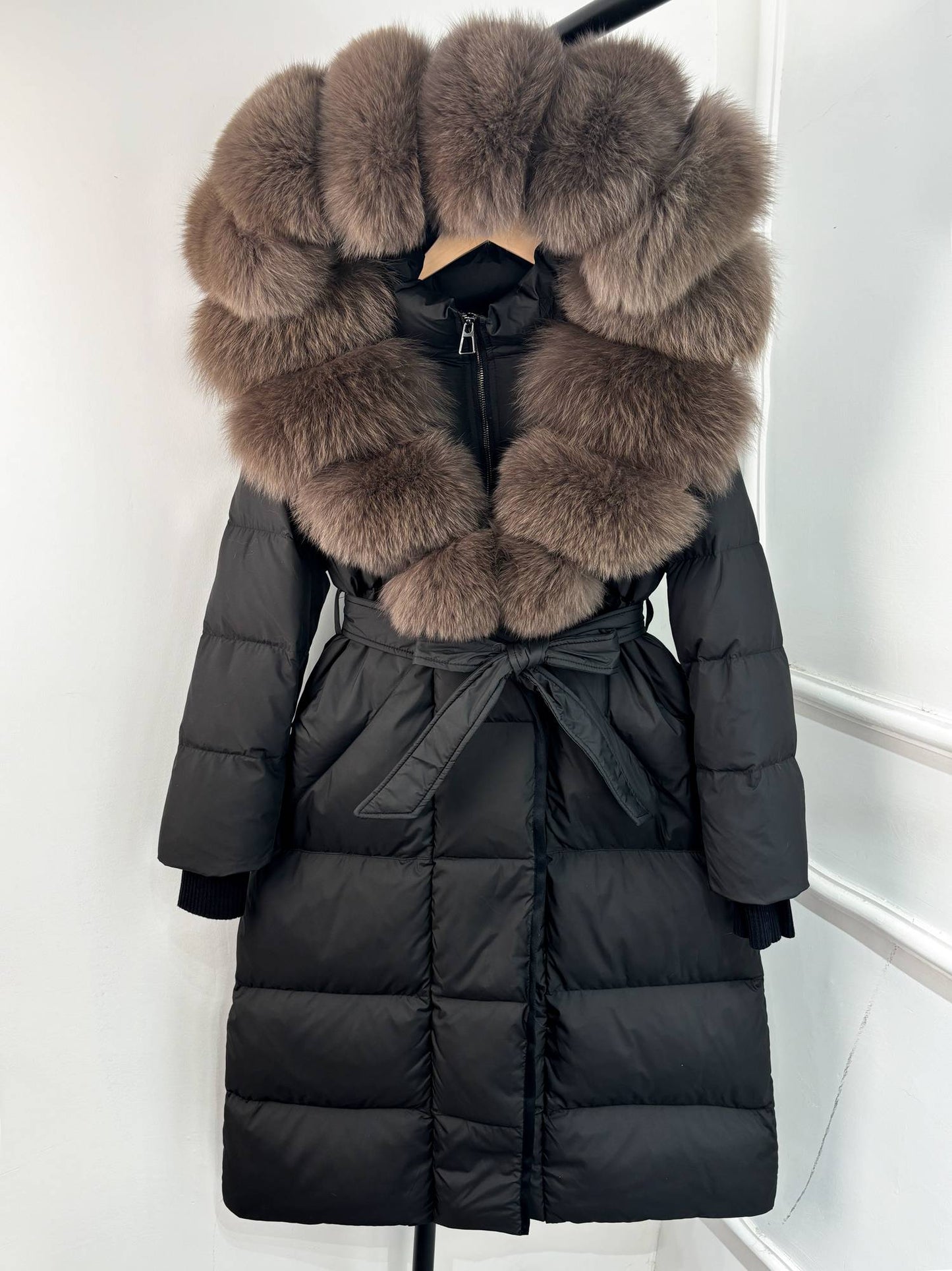 Janveny New Winter Long Hooded Puffer Jacket Women Warm Thickened Real Fox Fur Collar White Goose Down Jacket Waterproof Parkas
