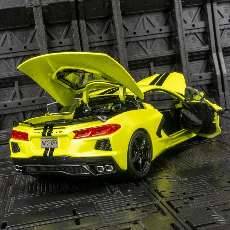 Maisto 1:24 Chevrolet Corvette C8 2020 modelo de carro em liga, portas, capô do motor e porta-malas podem ser abertos, carrinho de brinquedo infantil