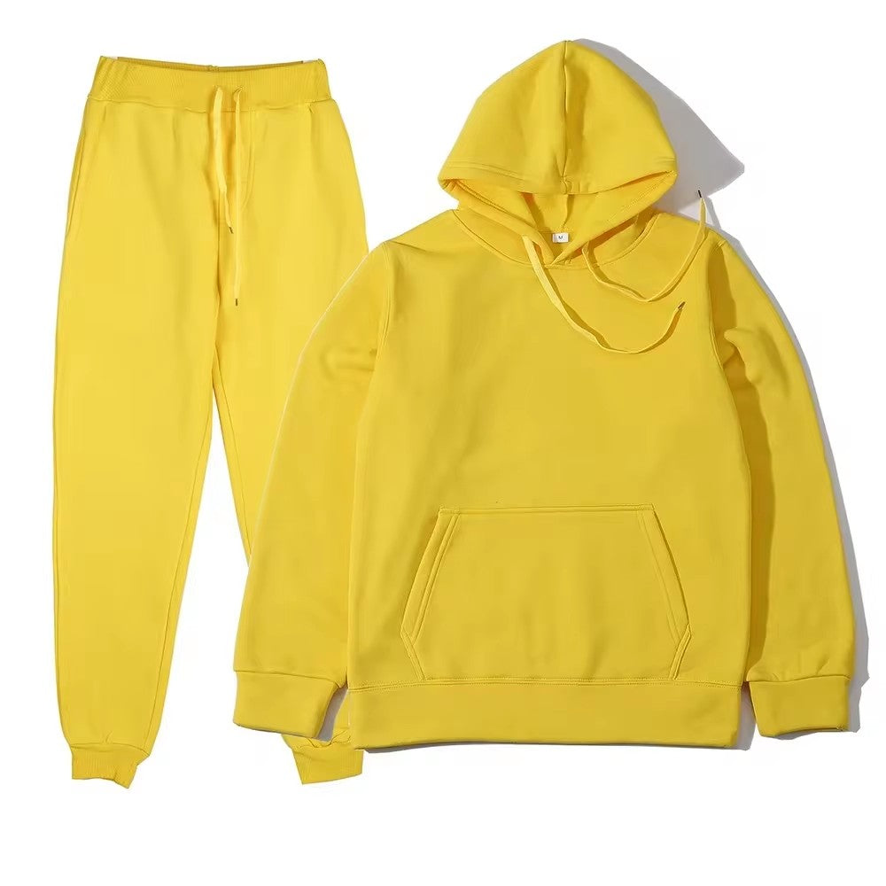2025 Men's Autumn and Winter New Solid Color Hoodie+pants Two-piece Set Fashionable Casual Sports Set Size S-3XL Men's Tracksuit