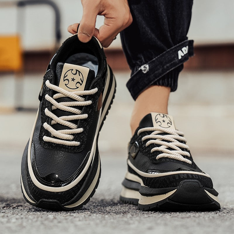 PARZIVAL Men Sneakers Casual Shoes Fashion Outdoor Sports Shoes Runner Tenis Trainer Leather Running Shoes Breathable Men Shoes