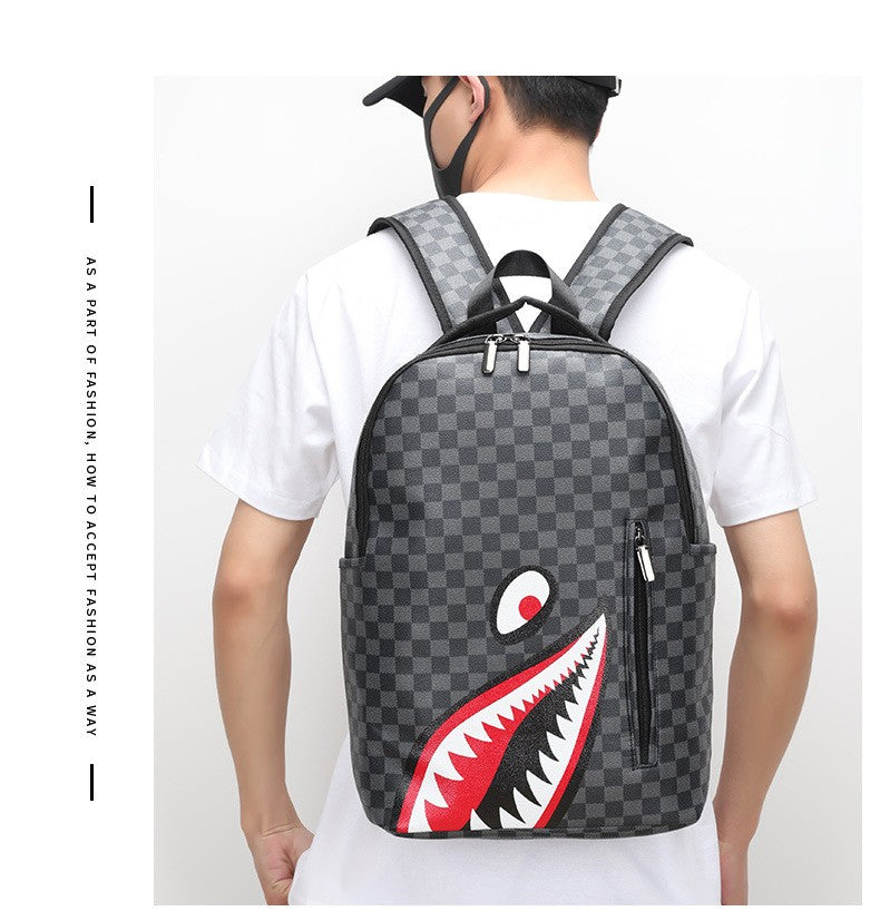 New Casual Shark Backpack Business Large Capacity Men's Backpack Campus High Value School Bag Outing Travel Bag