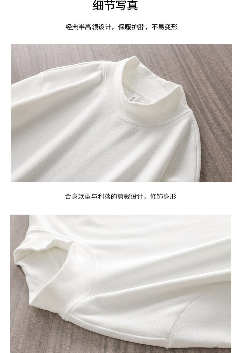 DUKEEN Dralon Mock-Neck Undershirts for Men Winter Long-Sleeve Warm Solid Color Thermal Underwear Top Heavyweight Men's Clothing