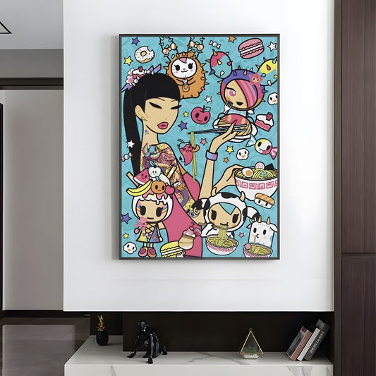 Cartoon Art Kawaii townTokidokiinside Poster HD art sticky wall waterproof home living room bedroom bar aesthetic decoration