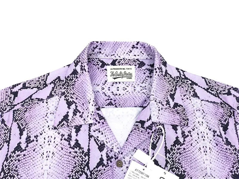 Classics Summer WACKO MARIA Shirts Full Print Leopard Rayon Short-sleeved Real Photos Hawaiian Shirt for Men Women