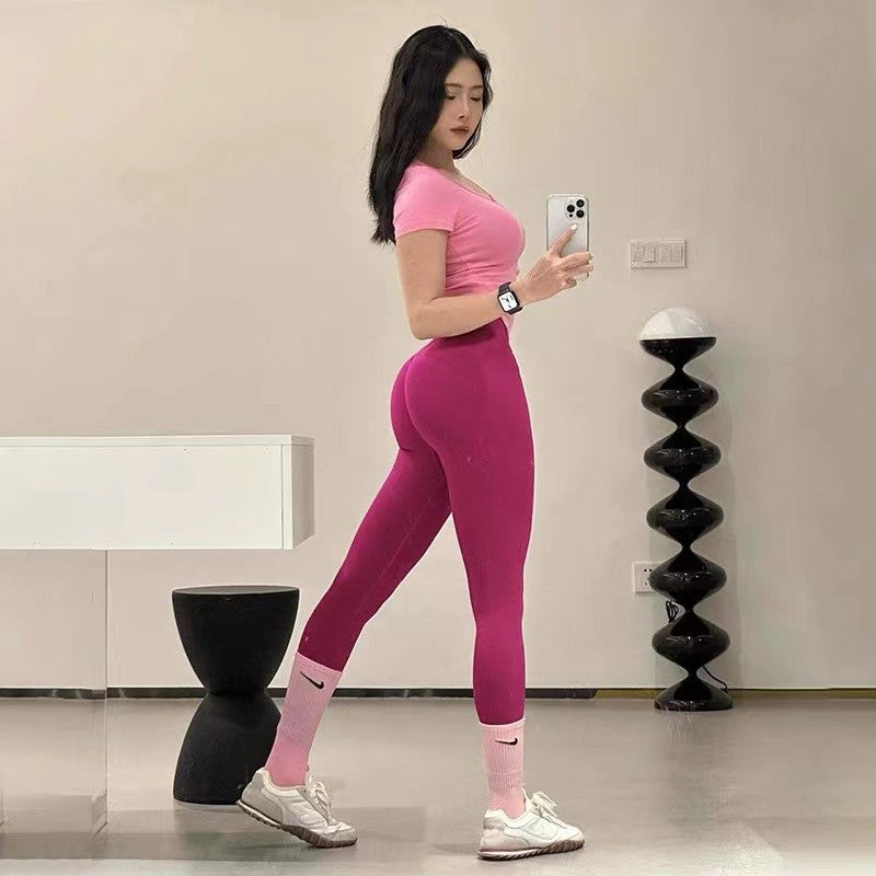 Seamless Sport Yoga  High Waist Pants Leggings Sport See Through Yoga Gym Runnin