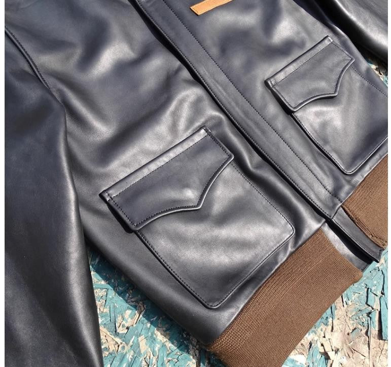 YR!Sales.Classic A-2 Horsehide Coat.Vintage Style Us Air Force genuine leather jacket.A2 Bomber Leather Cloth