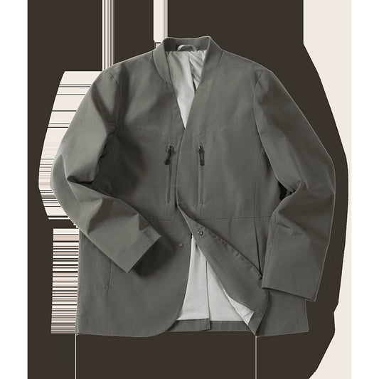 Maden Workwear American Casual Collarless Suit Jacket Men's Versatile Jacket Commuter Suit Top