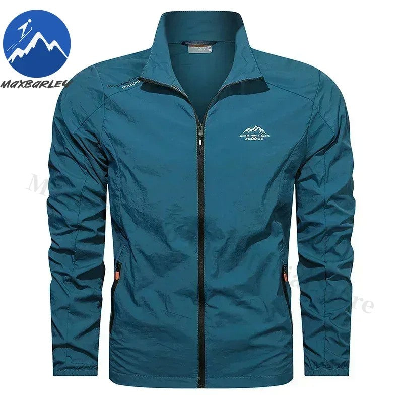 Men Summer Windbreaker Zip Pockets UV Sun Protection Jackets Breathable Ultra-light Working Clothes Outdoor Skin Thin Coats Camp