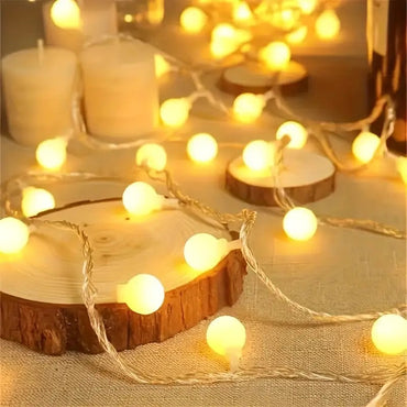 Outdoor Christmas LED String Lights - Waterproof Solar-Powered Decor - Perfect for Garden, Courtyard, Wedding & Terrace