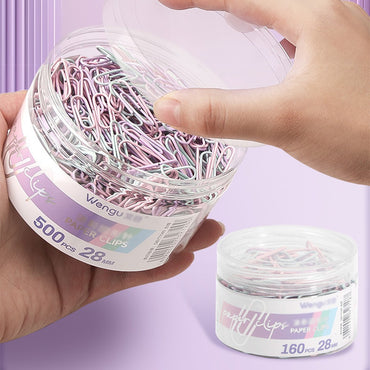 Color paper clips, office supplies, paper clips, large file bookmarks, paper clips, storage boxes, stationery