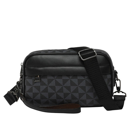 Casual Lightweight Business Shoulder Bags for Men PU Leather Messenger Bag Comfortable Wide Strap Crossbody Bags Designer Male