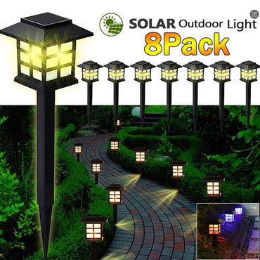 10Pack Outdoor Solar Lawn Lights Retro Small House Lamp Courtyard Garden Decoration Small Night LEd Inserted Small Palace Lights