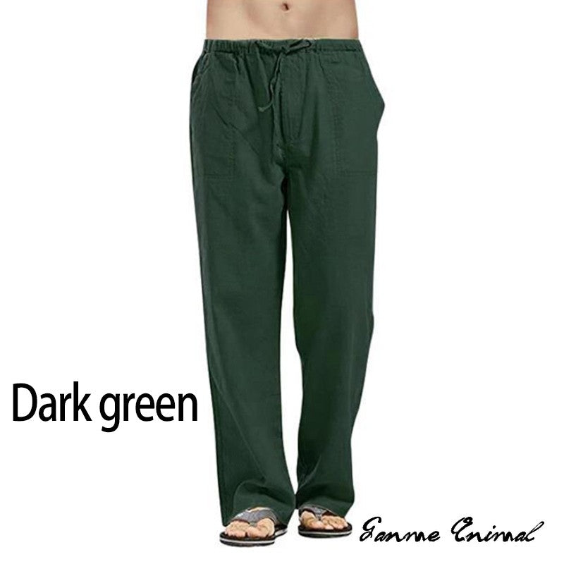 Fashion Mens Linen Wide Pants Korean Trousers Oversize Sports Streetwear Male Spring Yoga Pants Casual Men Clothing Sweatpants