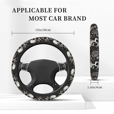 Car Steering Wheel Cover No inner circle Skull Design Universal Steering Wheel Protector Anti-Slip Automotive Accessories