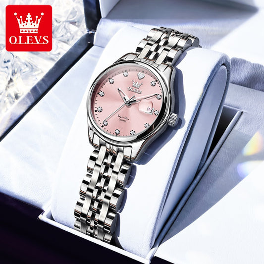 OLEVS Women Watch 5649 New Quartz Wristwatch Waterproof Luminous Date Ladies Watches Original Luxury Elegant Woman‘s Gifts