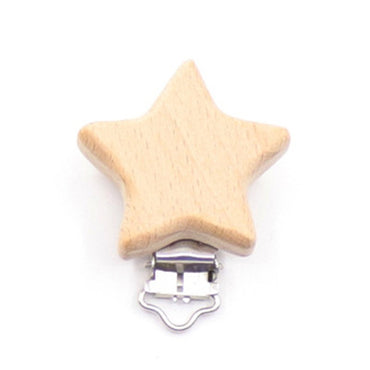 5Pcs/Sets Baby Pacifier Clips BPA Free Cute Modelling Beech Pacifier Clip Baby DIY Cartoon Animal Wooden Log Nipple Chain Holder