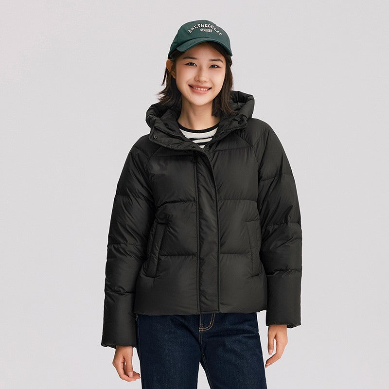 Semir Down Jacket Women Solid Color Loose Versatile 2024 Winter New Three-Proof Hooded Puffer Coat Down Jacket