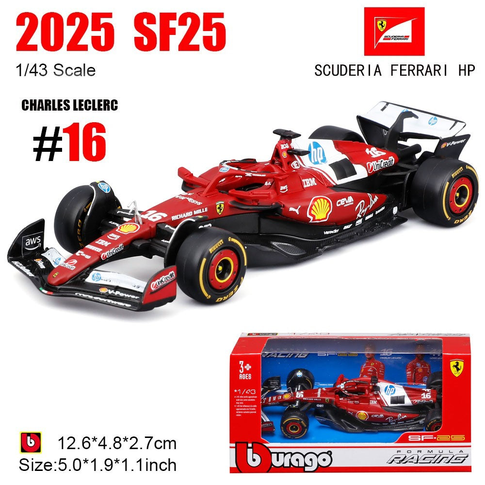 Novo em estoque Bburago 1:43 2025 F1 Japão Red Bull Rb21 Liga Modelos Miniatura Ferrari Sf25 #44 Rb21 Verstappen Mcl39 W16 ?Carro de Brinquedo