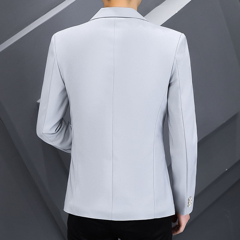 High-quality, fashionable, stylish, versatile and trendy business casual suit men's solid color fitted top