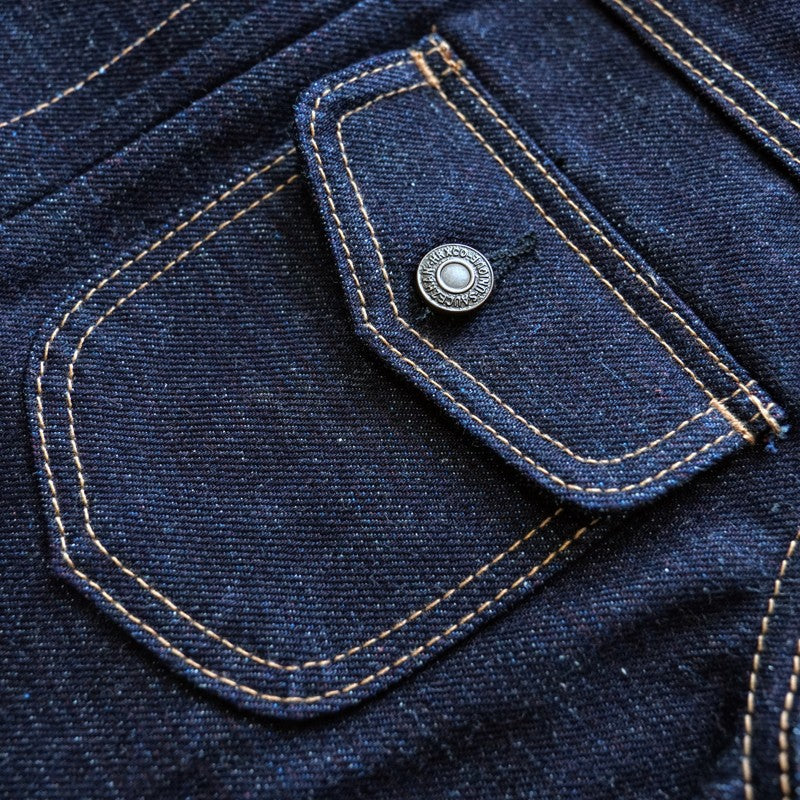 Sauce Zhan Mens Rainbow Sanforized Selvedge Denim Jacket Jean Jacket Men Regular Fit 21 OZ