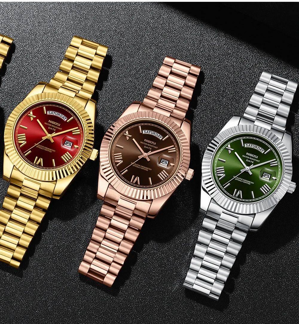 NIBOSI Brand Original Stainless Steel Quartz Watches For Men Luxury Date Display Luminous Fashion Men's Watch relogios masculino