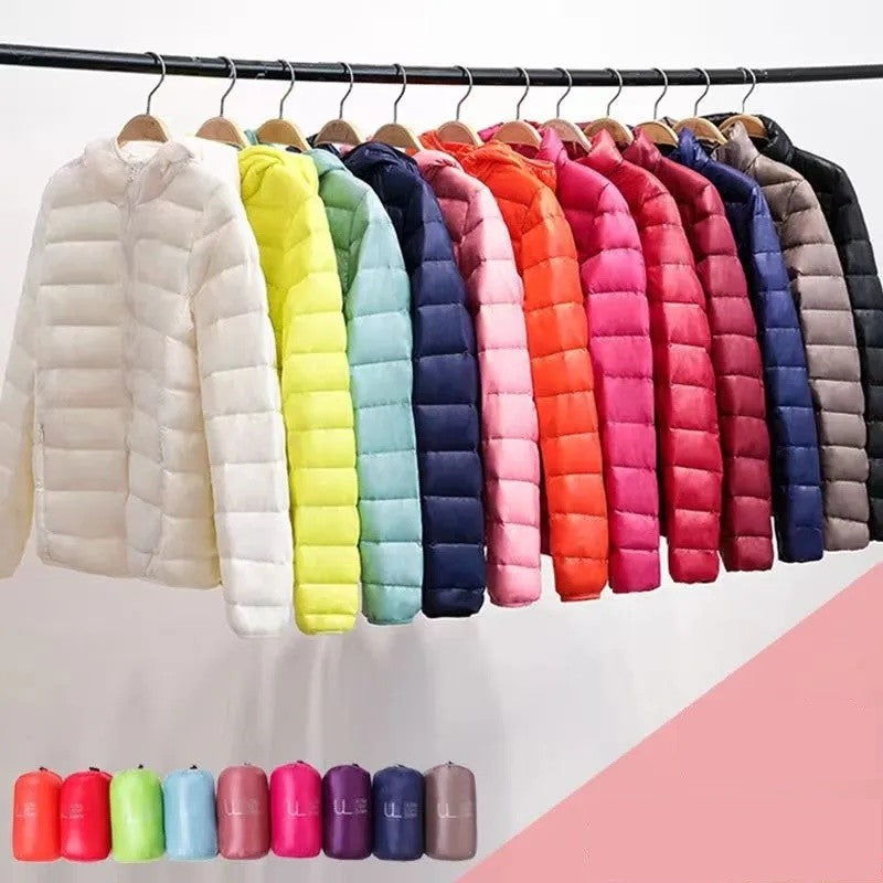 New Women Ultralight Thin Short Quilted Duck Down Jacket Lady Puffer Parkas Overcoat Autumn Winter Female Portable Outwear Coats