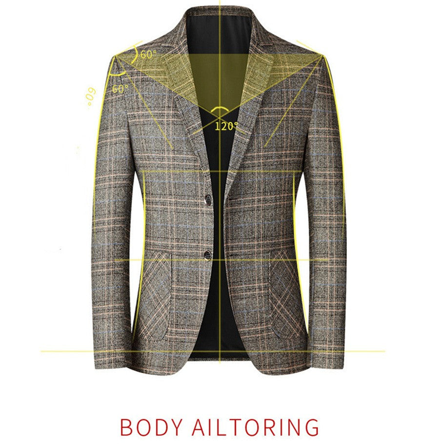 FGKKS New Spring Autumn Blazers Men Slim Fit British Plaid Formal Suit Jacket Party Wedding Business Casual Blazers Male