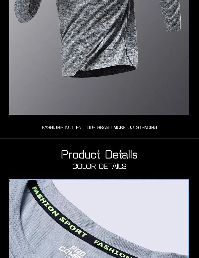 Men's Running Quick-drying Clothes Long Sleeve Running Training Fitness Morning Sports Cycling Mountaineering Men Clothes Tops