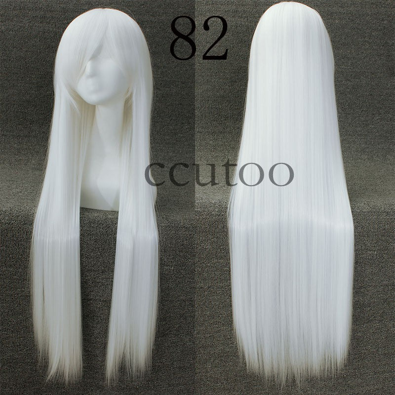 ccutoo 100cm Peruca de Cosplay Reta Sintética de Cabelo Longo de Alta Temperatura 82 Cores Disponíveis