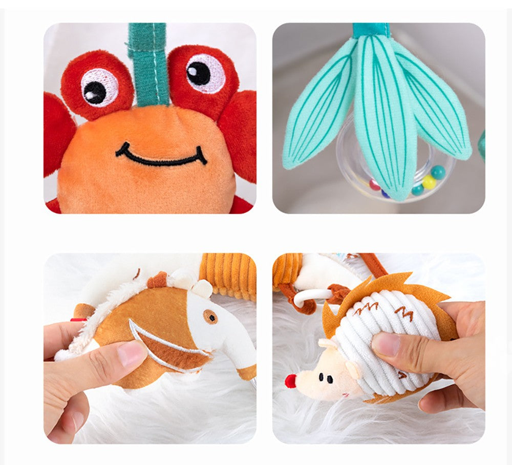 Brinquedos de Arco para Carrinho de Bebê, Brinquedo para Pendurar no Assento do Carro, Pelúcia Macia para Bebês com Som de Sinos de Vento, Bonecos para Bebês, Presente para Recém-Nascidos